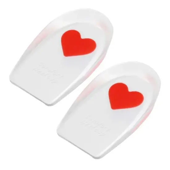Unique Bargains Silicone Heel Support Cup Pads Orthotic Insole Plantar Care Heel Pads Love Pattern Size 40-46 2Pcs image {7}