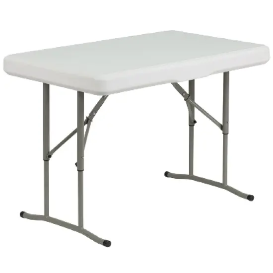 Flash Furniture 3 Piece Portable Plastic Folding Bench and Table Set image {4}