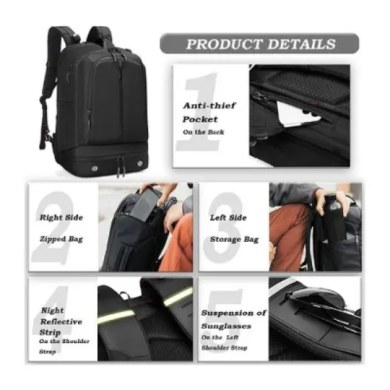Summit Adventure Laptop Backpack Water Resistant Travel Rucksack image {2}