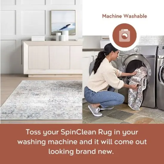 Nuloom Everlee Faded Persian Pet Friendly Machine Washable Area Rug image {5}