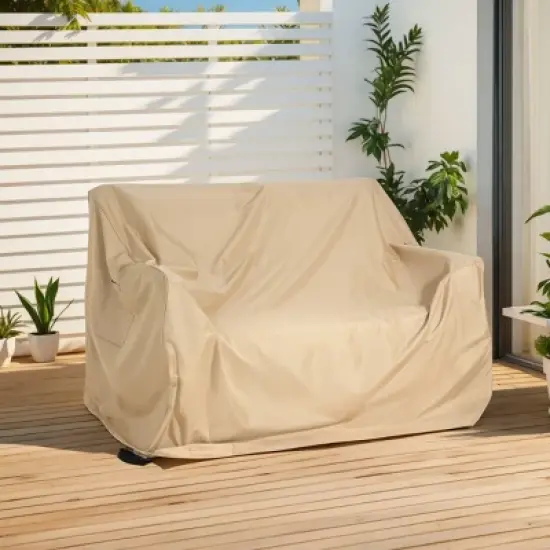 Outdoor Loveseat Sofa Cover,Heavy-Duty Waterproof Patio Cover with UV Protection and Air Vents,Durable Furniture Cover with Straps-Coolbibila image {7}