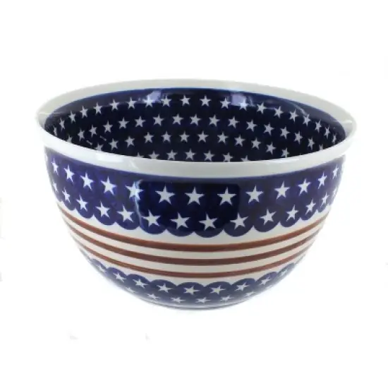 Blue Rose Polish Pottery 986 Zaklady Large Mixing Bowl image {8}
