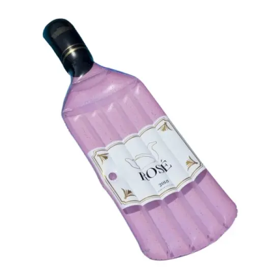 Swim Central 94" Pink Rose Bottle Inflatable Swimming Pool Lounge Float image {5}