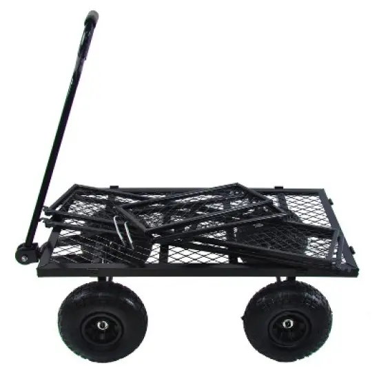 UBSSO Heavy-Duty Steel Mesh Garden Cart, All-Terrain Utility Wagon for Hauling, TC1840BKG image {10}
