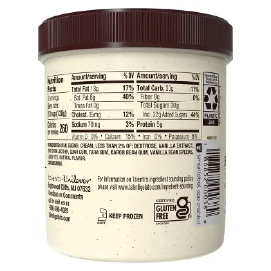 Talenti Madagascan Vanilla Bean Gelato - 16oz image {1}