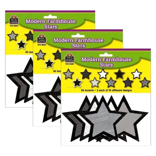 Teacher Created Resources Modern Farmhouse Stars Accents 30 Per Pack 3 Packs (TCR8330-3) image {2}