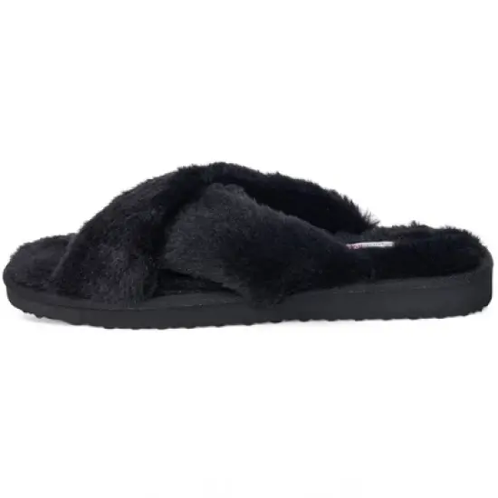 Alpine Swiss Fiona Womens Fuzzy Fluffy Faux Fur Slippers Memory Foam Indoor House Shoes image {2}