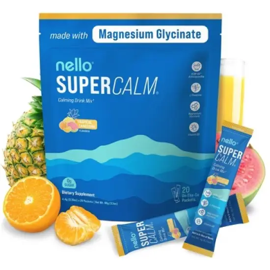 Nello Supercalm Calming Drink Mix Supplement Powder - Tropical Tangerine - 20ct image {6}