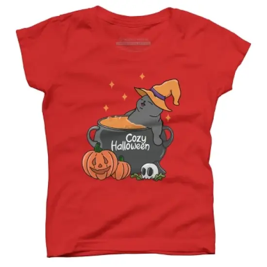 Girl's Design By Humans Cozy Halloween By kimprut T-Shirt image {4}