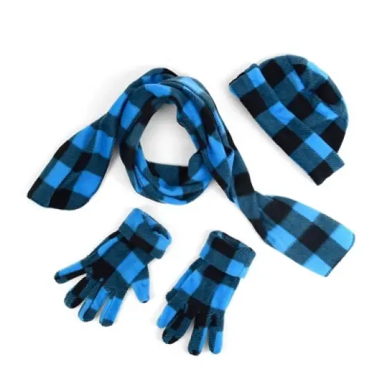 Buffalo Checks Plaid Gloves Scarf Hat Winter Set For Women image {4}