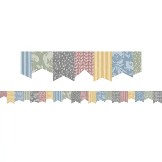 Teacher Created Resources&reg; Classroom Cottage Pennants Die-Cut Border Trim, 35 Feet Per Pack, 6 Packs image {1}