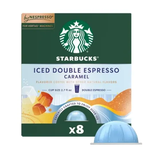 Starbucks by Nespresso Vertuo Line Iced Double Espresso Caramel Flavored Light Roast Coffee Pods image {9}