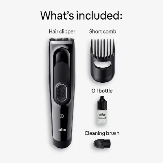 Braun&nbsp;Series 5 HC5310 Rechargeable 9-Setting Hair&nbsp;Clipper + 2 Attachment Combs image {1}