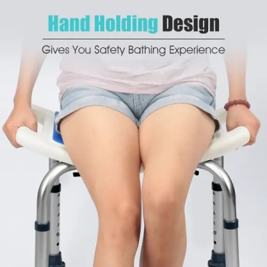 Costway Shower Bath Chair 6 Adjustable Height Bathtub Stool Bench Non-Slip Padded Seat image {8}