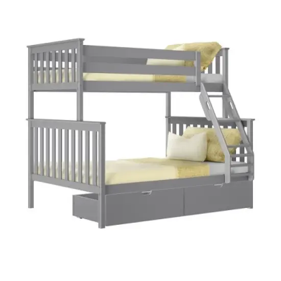 Max & Lily Twin over Full Bunk Bed with Under Bed Storage Drawers image {6}