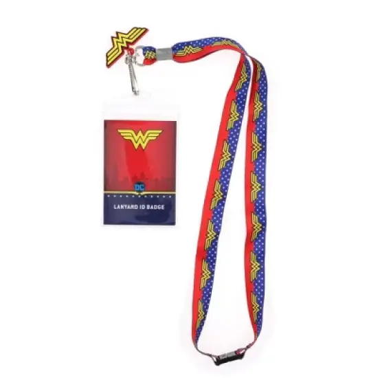 Silver Buffalo DC Comics Wonder Woman 22-Inch Lanyard With ID Badge Holder And Logo Charm image {8}