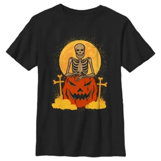 Boy's Lost Gods Halloween Skeleton and Jack-O'-Lantern T-Shirt image {4}