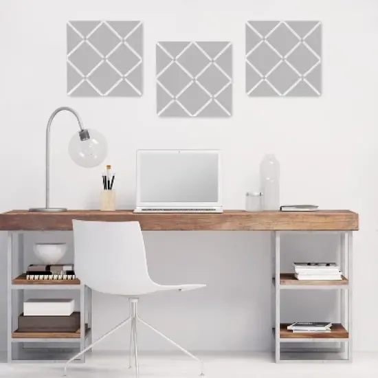 Sweet Jojo Designs Boy or Girl Gender Neutral Unisex Fabric Photo Memo Board Trellis Grey and White image {1}