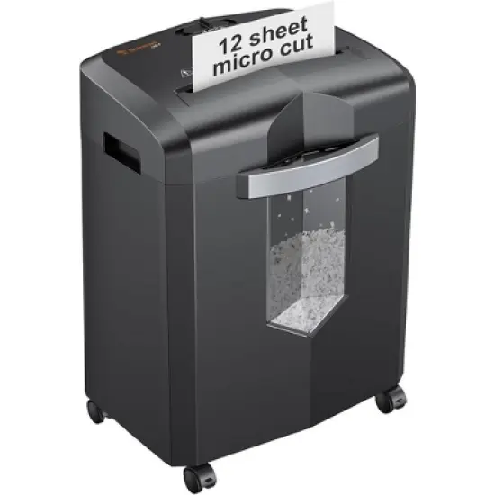 Bonsaii 12-Sheet Micro Cut P-4 Security Level Paper Shredder for CD, Credit Card, Mails, Staple, Clip, with Jam-Proof System & 4.2 Gal Pullout Bin image {6}