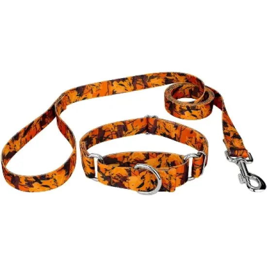 Country Brook Petz Orange Sunset Camo Martingale Dog Collar and Leash image {8}