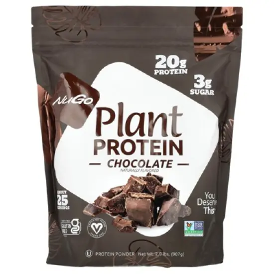 NuGo Nutrition Plant Protein, Chocolate, 2 lbs (907 g) image {2}