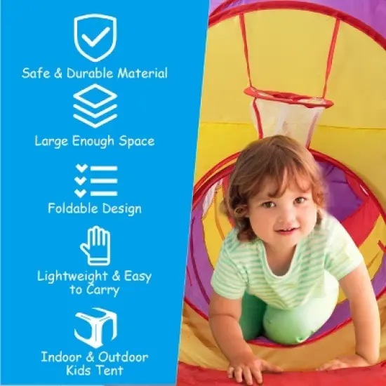 Costway 7pc Kids Ball Pit Play Tents & Tunnels Pop Up Baby Toy Gifts image {7}