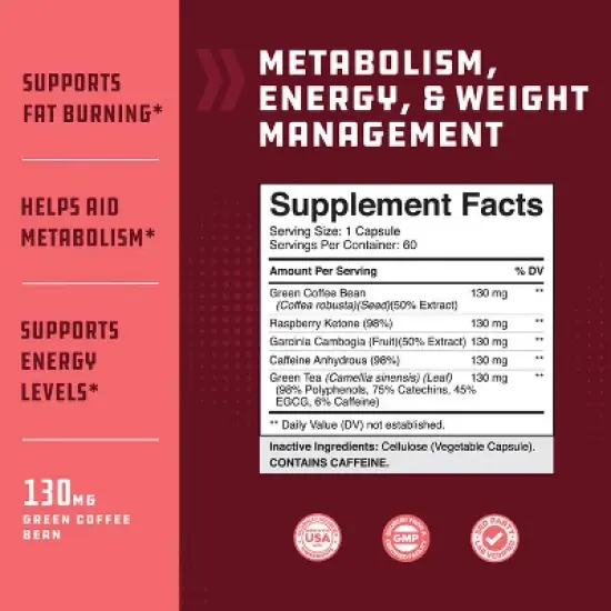 Weight Burner Capsules, Enhanced Metabolism, Weight Management Support & Energy Production Supplement, Nature's Craft, 60ct image {2}
