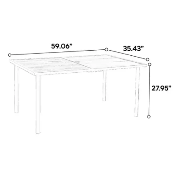 7-Piece Outdoor Patio Steel Dining Set with 59" Rectangular Table, 2 Swivel Rocker & 4 Armchairs, and Rattan Backrest image {12}
