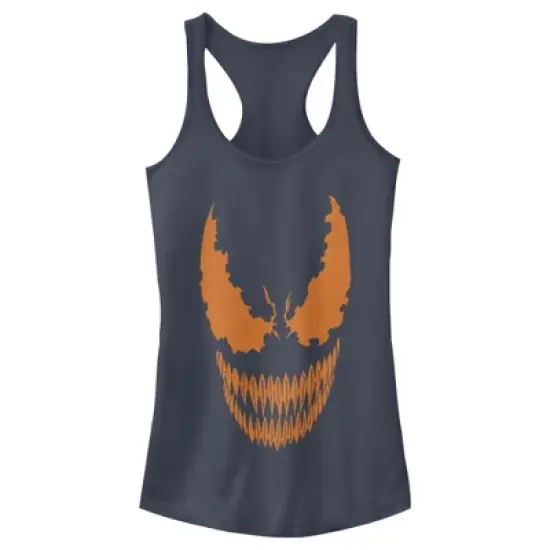 Junior's Marvel Halloween Venom Scary Face Costume Racerback Tank Top image {5}