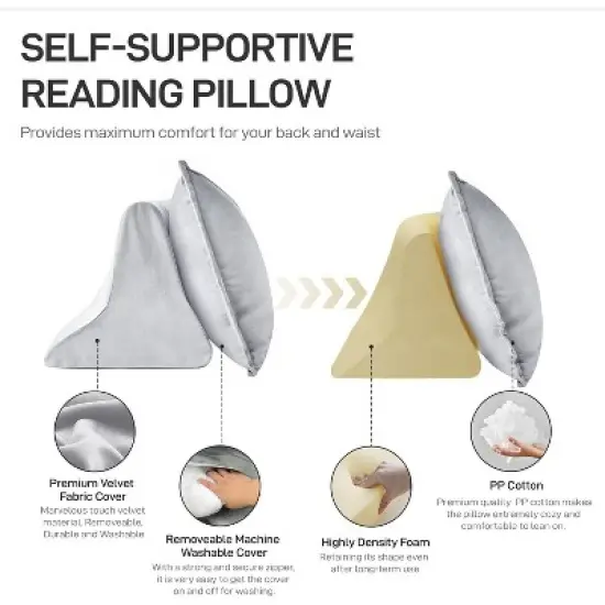 2-Piece Reading Pillow Bed Support image {2}