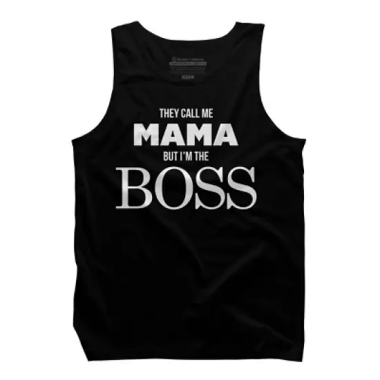 Men's Design By Humans They Call Me Mama But I'm the Boss By Shirz Tank Top image {2}