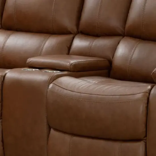 3pc Quinby Leather Power Sectional - Abbyson Living image {4}