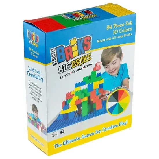 Strictly Briks Toy Large Building Blocks for Kids and Toddlers, 100% Compatible with All Major Brands,10 Multi Colors, 84 Pieces - Ages 3 and Up image {4}