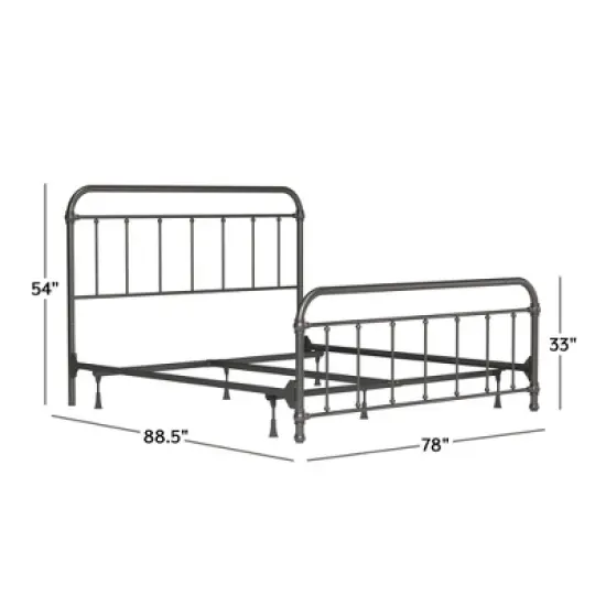 King Kirkland Metal Bed Aged Pewter - Hillsdale Furniture image {2}