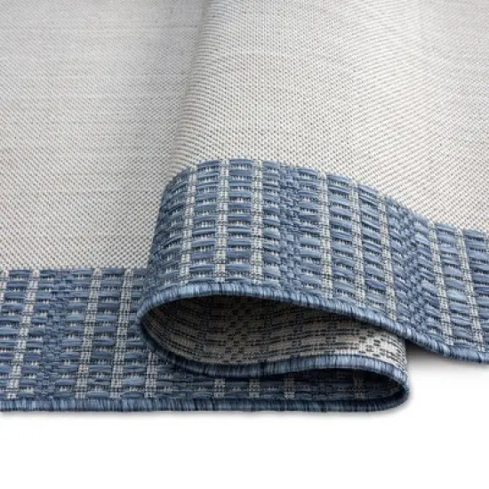 7'9" x 10'2" New York Patio Country Landry Indoor/Outdoor Rug Gray/Blue - Nicole Miller image {3}