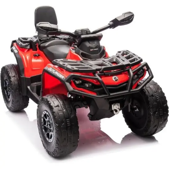 2 Seater Electric Children's Terrain Vehicle, 12V Remote Control Riding Toy Car, Battery Operated Vehicle w/Music, Remote Control, LED Lights image {10}