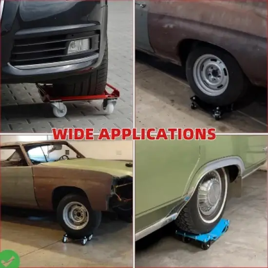 Heavy Duty Car Dollies Set (2/4-Pack, 3000/6000LBS Capacity) Wheel Dolly for Moving Vehicles Trucks  Motorcycles Trailers & Disabled Cars image {5}