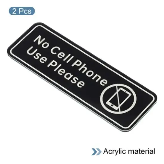 Unique Bargains Acrylic Self-Adhesive Decor Business No Cell Phone Use Please Sign image {2}