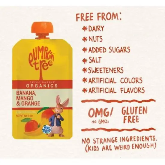 Peter Rabbit Organics Banana Mango & Orange Baby Food Pouch - 4oz image {4}
