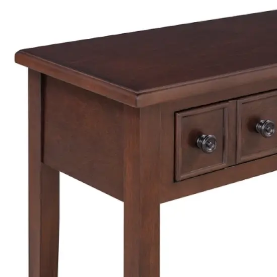 38"W Console Table Entry Table Entryway Table Hallway Table Accent Table Side Table with 2 Drawers, Open Shelf and Rubber Wood Legs-ModernLuxe image {13}