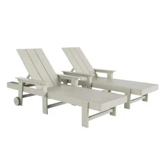 WestinTrends Ashore 2 Piece Reclining Chaise Lounge With Arms & Wheels image {16}