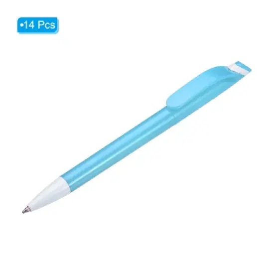 Unique Bargains Plastic Medium Point Smooth Writing Black Ink Rotary Ballpoint Pens 14 Pcs image {2}