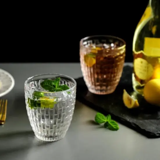 Slickblue Knitted Tumbler Glasses - Set of 6, 12 oz, Clear image {4}