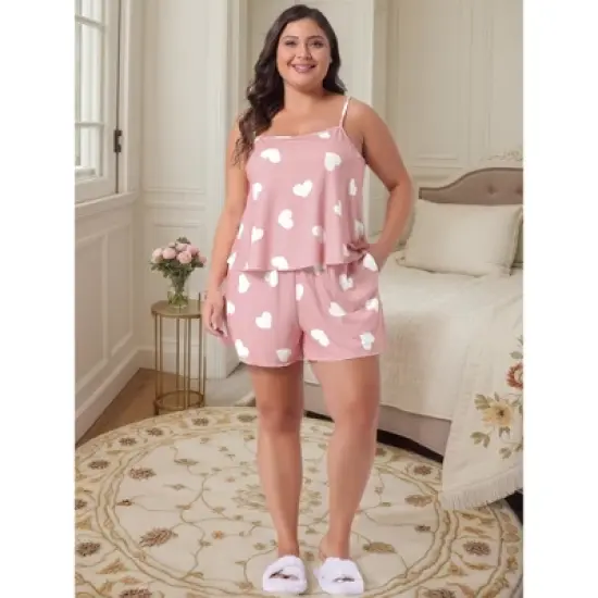 Women's Plus Size Cute Pattern with Pockets Short Pajamas Sets - Agnes Orinda image {2}