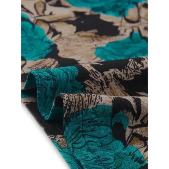 cheibear Womens Pajamas Loungewear Long Sleeve Round Neck Midi Nightgown image {4}