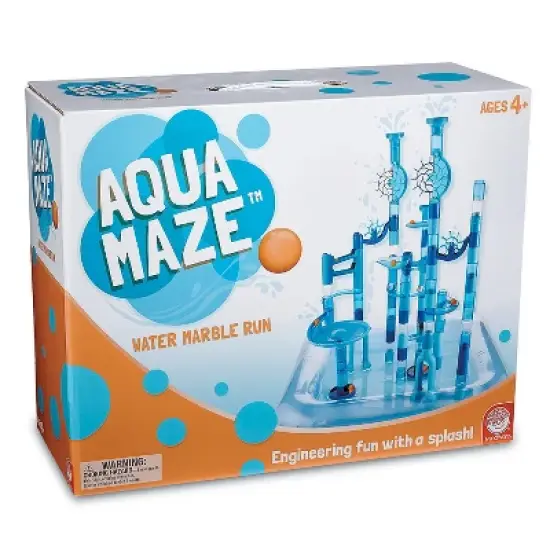 MindWare 125 Piece Aqua Maze Marble Run Toys image {2}