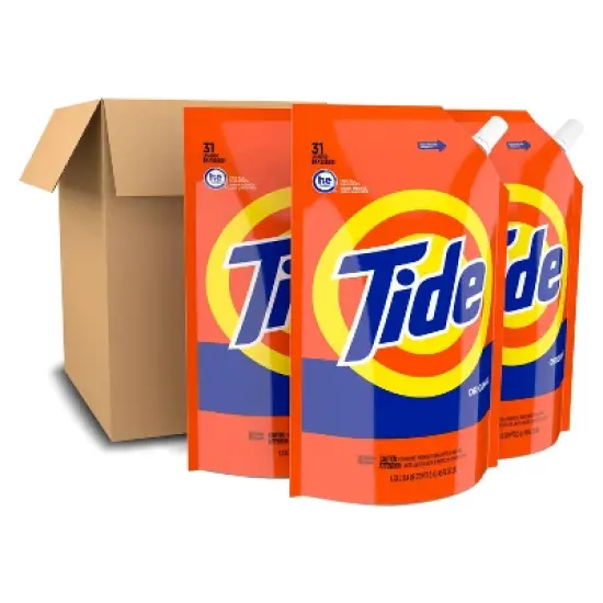 Tide Original Liquid Laundry Detergent Smart Pouch HE Turbo Clean - 135 fl oz/3pk image {1}