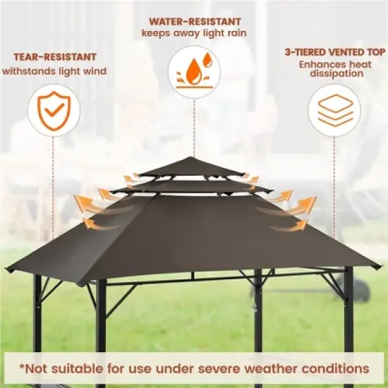Yaheetech 8 &times; 5 ft Grill Gazebo with Height-adjustable Shelves image {4}