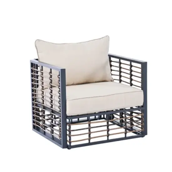 7-Piece Outdoor Metal Modular Sectional Sofa Set with Coffee Table and Chairs, Free Combination image {15}