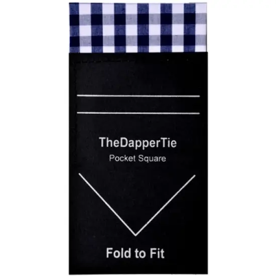 TheDapperTie - Men's Cotton Gingham Checks Flat Pre Folded Pocket Square on Card image {4}